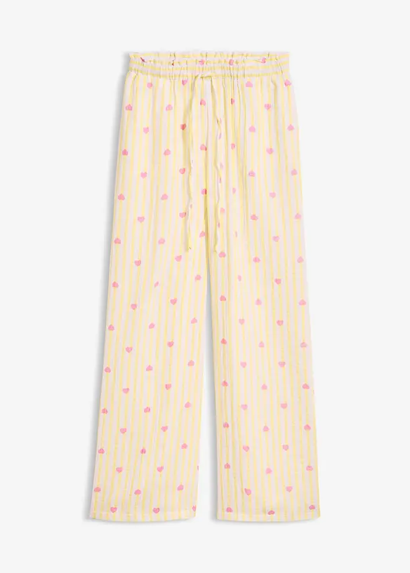 Pantalon taille &eacute;lastiqu&eacute;e en gaze de coton, bonprix