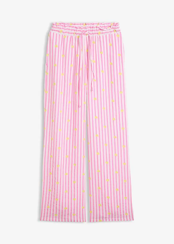Pantalon taille &eacute;lastiqu&eacute;e en gaze de coton, bonprix