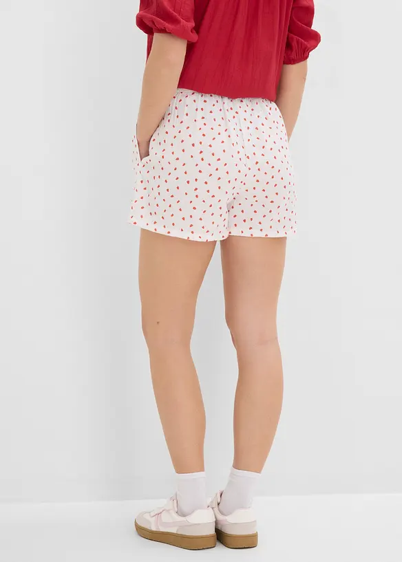 Short en gaze de coton l&eacute;g&egrave;re, taille &eacute;lastiqu&eacute;e, bonprix