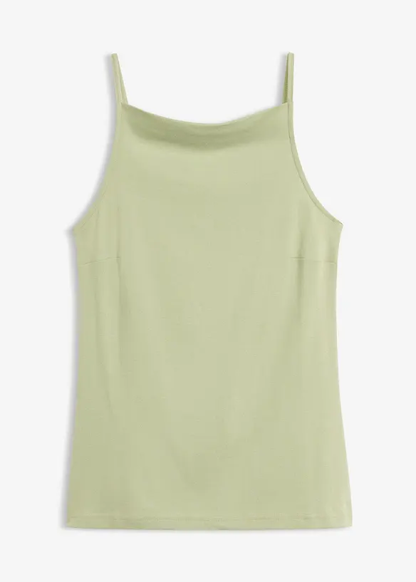 Spaghetti-Top aus feingerippter Bio-Baumwolle, bonprix