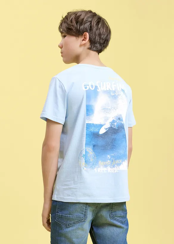 T-Shirt mit R&uuml;ckendruck aus reiner Bio Baumwolle, bonprix