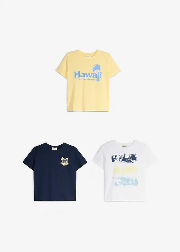 Lot de 3 T-shirts 100% coton, bonprix