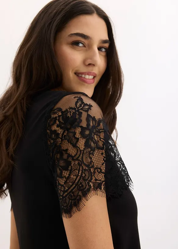 Jerseykleid mit Spitze, bonprix