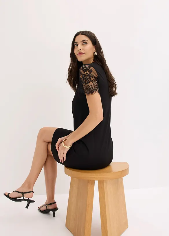 Jerseykleid mit Spitze, bonprix