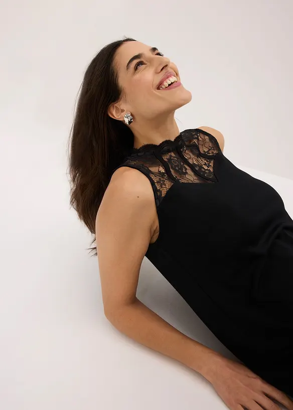 Jerseykleid mit Spitze, bonprix