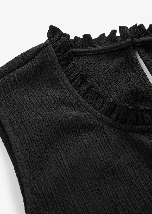 Jersey-Jumpsuit aus strukturiertem Cr&ecirc;pe, bonprix