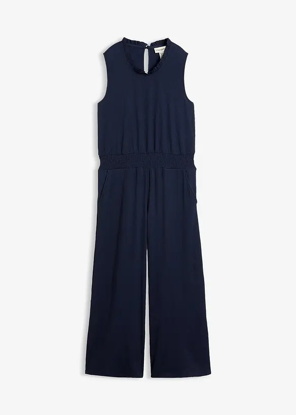 Jersey-Jumpsuit aus strukturiertem Cr&ecirc;pe, bonprix