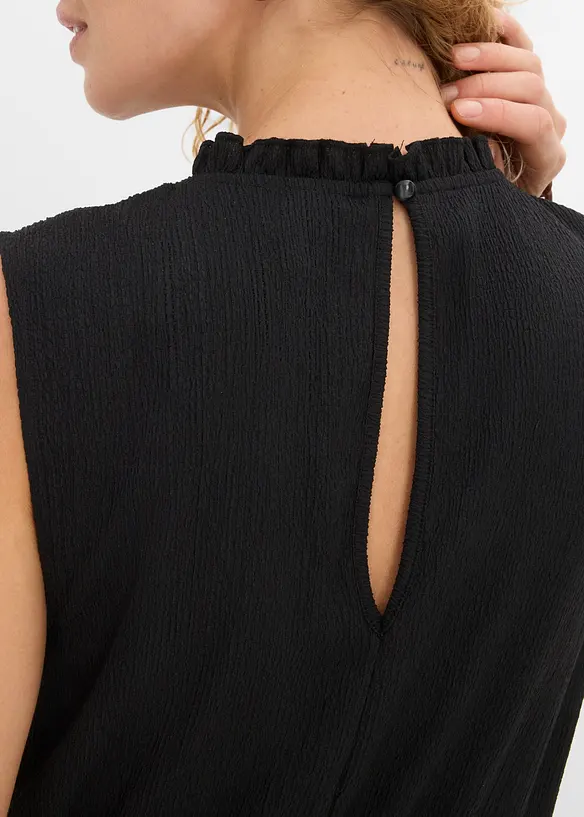 Jersey-Jumpsuit aus strukturiertem Cr&ecirc;pe, bonprix
