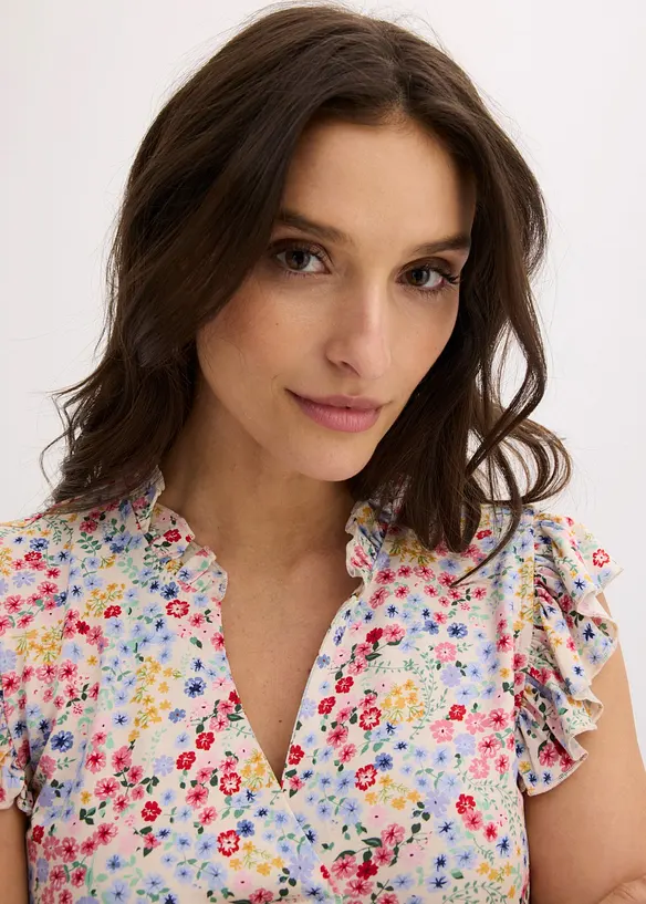 T-shirt doux en viscose m&eacute;lang&eacute;e, bonprix