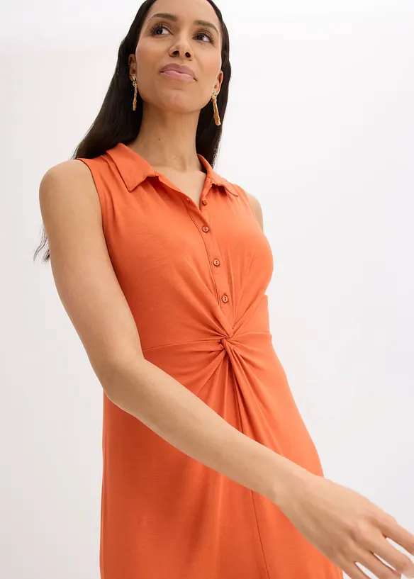 Jersey-Hemdblusenkleid aus flie&szlig;ender Viskose, bonprix