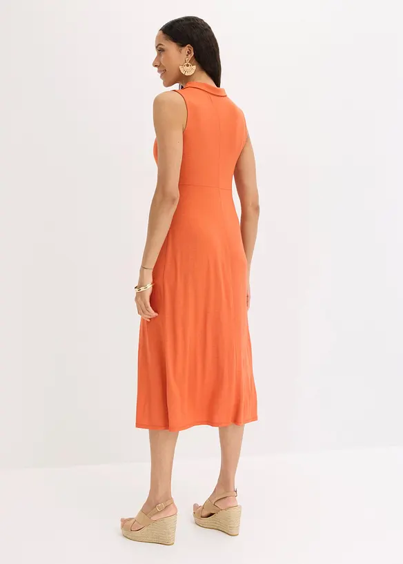 Jersey-Hemdblusenkleid aus flie&szlig;ender Viskose, bonprix