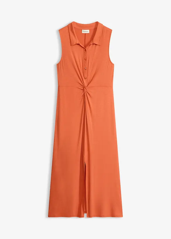 Jersey-Hemdblusenkleid aus flie&szlig;ender Viskose, bonprix