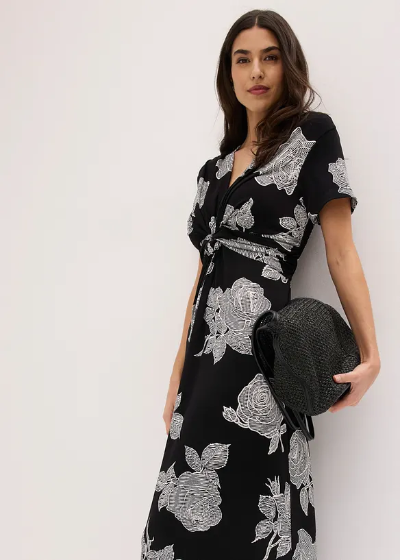 Jerseykleid mit Drapierung, bonprix