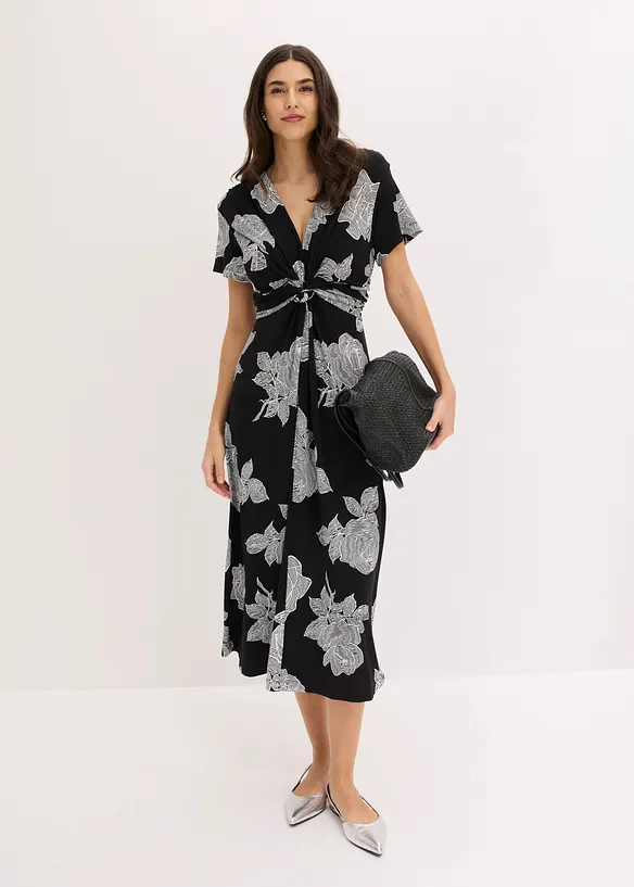 Jerseykleid mit Drapierung, bonprix
