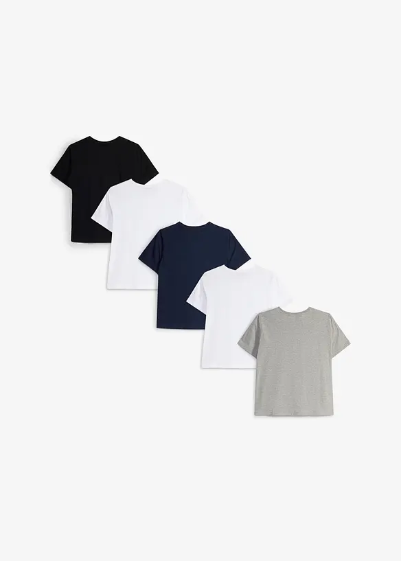 Lot de 5&nbsp;T-shirts 100% coton, bonprix