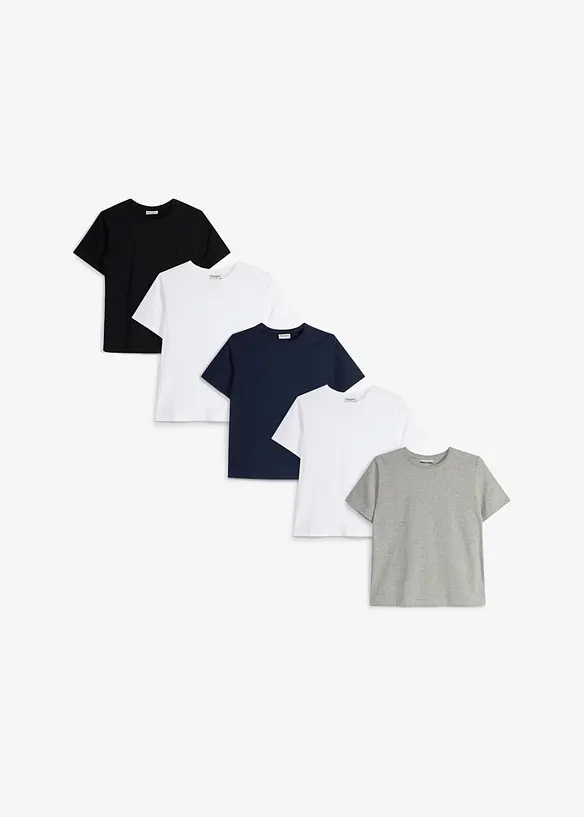 Lot de 5&nbsp;T-shirts 100% coton, bonprix