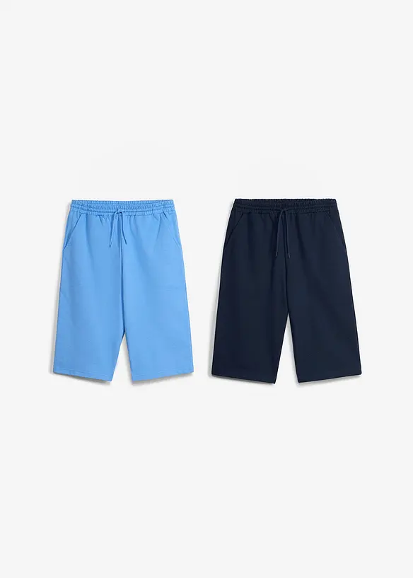 Lot de 2&nbsp;bermudas sweat loose 100% coton, bonprix