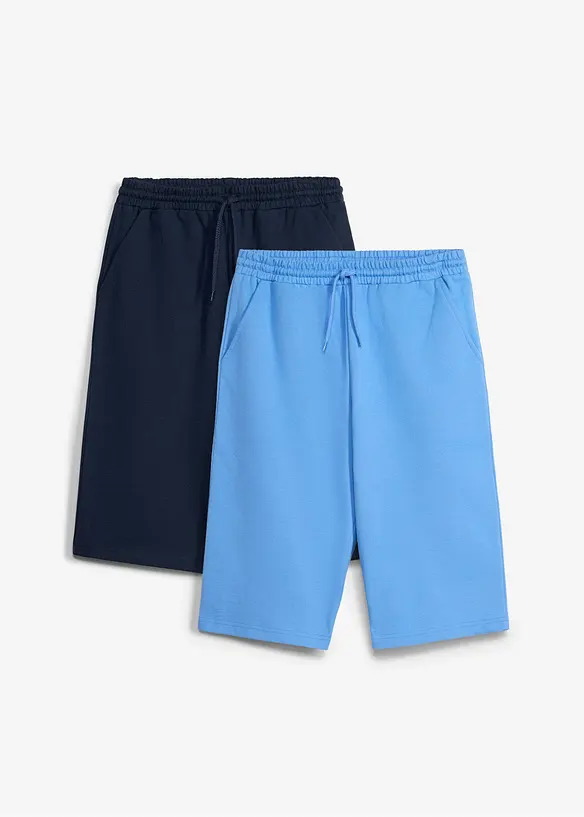 Lot de 2&nbsp;bermudas sweat loose 100% coton, bonprix