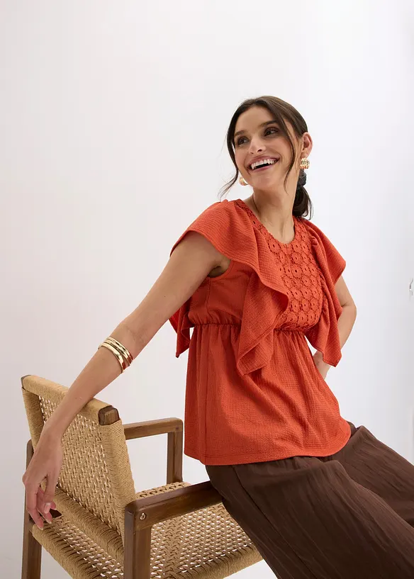 Blouse en cr&ecirc;pe textur&eacute;, bonprix