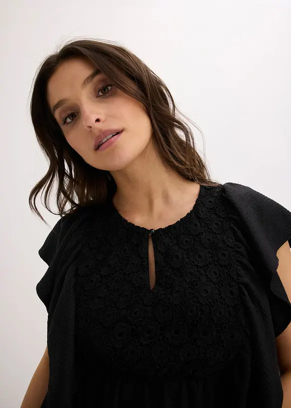 Shirtbluse aus strukturiertem Cr&ecirc;pe, bonprix