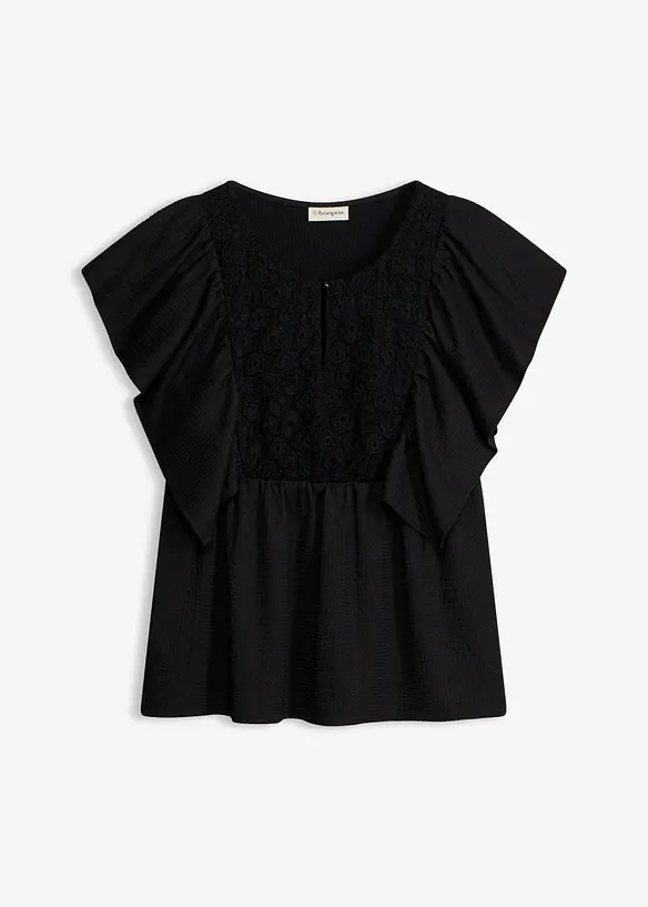 Shirtbluse aus strukturiertem Cr&ecirc;pe, bonprix