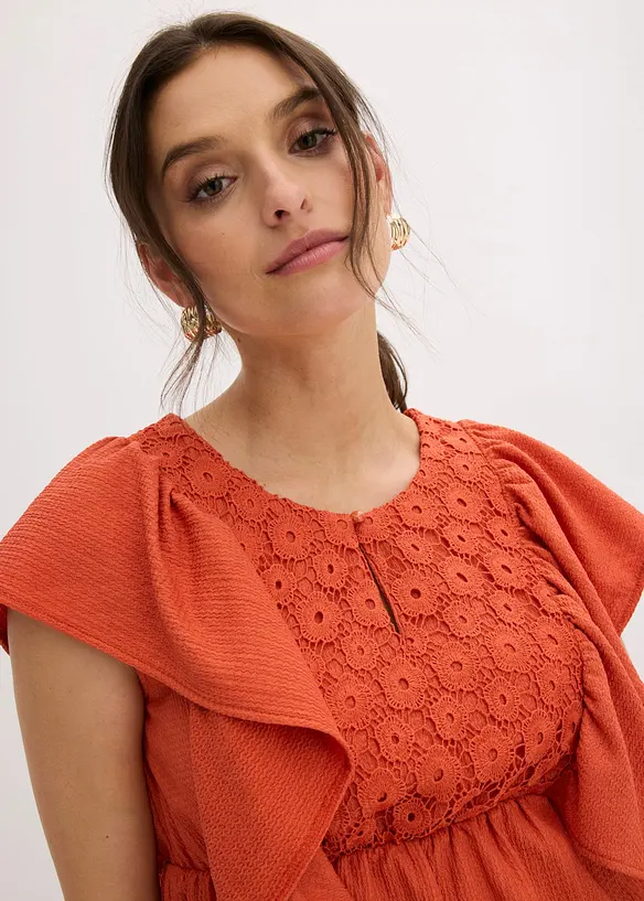 Blouse en cr&ecirc;pe textur&eacute;, bonprix