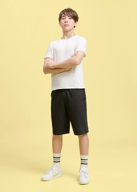 Sweat-Bermuda mit Bio Baumwolle (3er Pack), bonprix