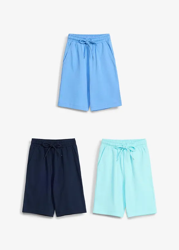 Lot de 3&nbsp;bermudas en jersey 100% coton, bonprix