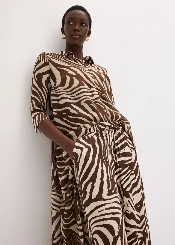Pantalon taille &eacute;lastiqu&eacute;e en viscose, bonprix