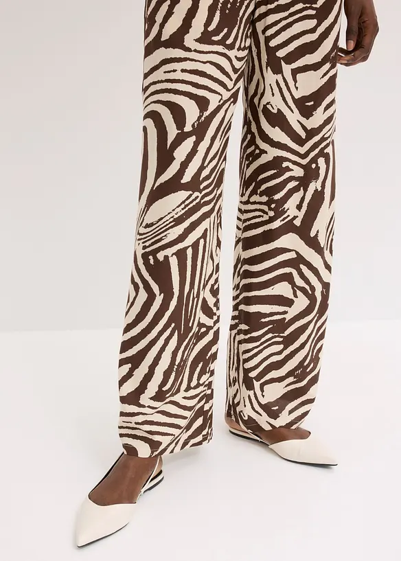 Pantalon taille &eacute;lastiqu&eacute;e en viscose, bonprix