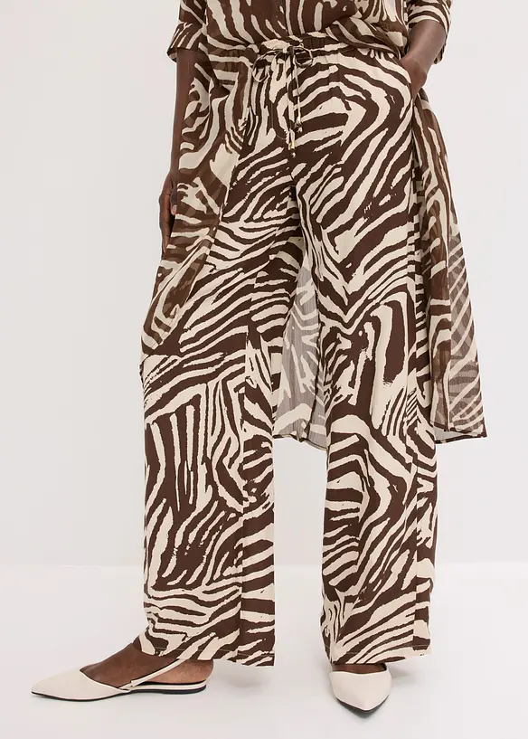 Pantalon taille &eacute;lastiqu&eacute;e en viscose, bonprix