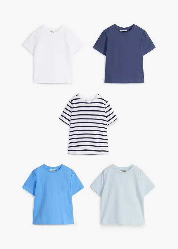 Lot de 5&nbsp;T-shirts 100% coton, bonprix