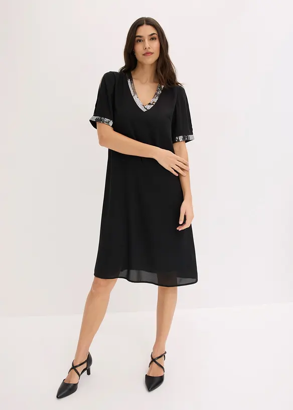 Chiffonkleid mit Pailletten, bonprix