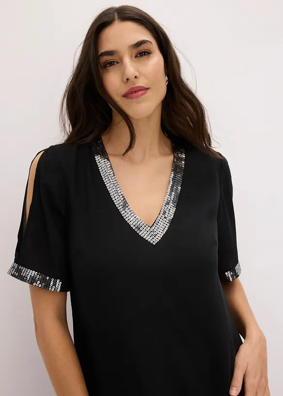 Chiffonkleid mit Pailletten, bonprix