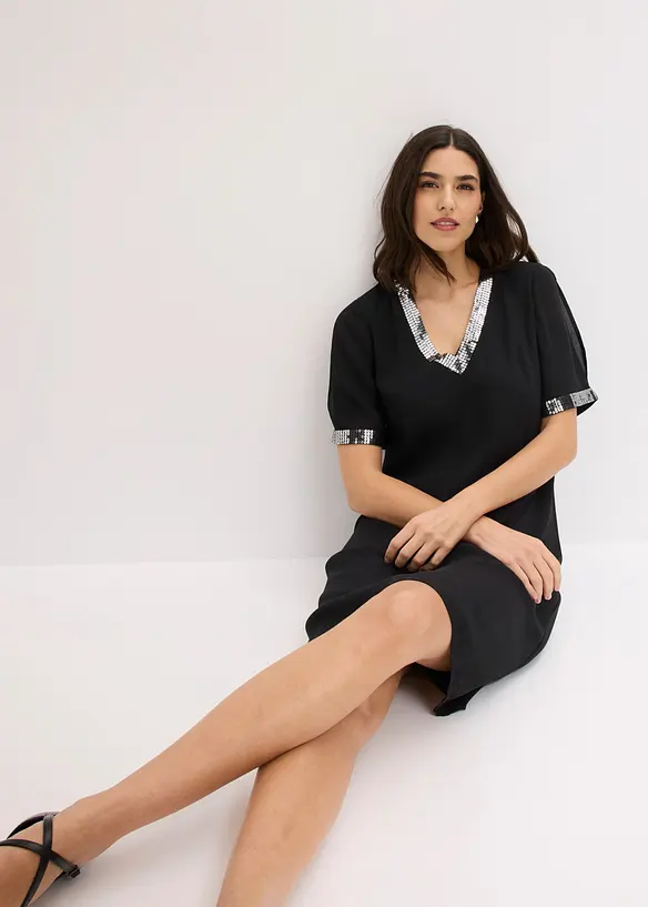 Chiffonkleid mit Pailletten, bonprix