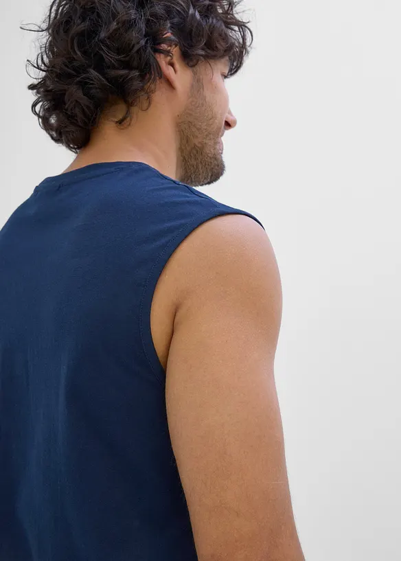 Muskelshirt (2er Pack) aus reiner Bio-Baumwolle, bonprix