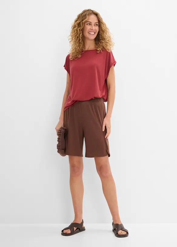 Bermuda taille extensible en mati&egrave;re douce, bonprix
