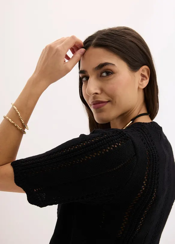 Strickshirt mit tiefem Ausschnitt, bonprix