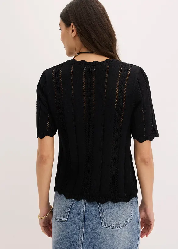 Strickshirt mit tiefem Ausschnitt, bonprix