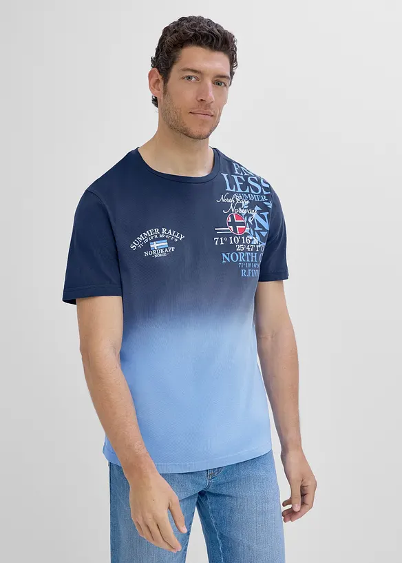 T-Shirt mit Farbverlauf aus reiner Bio-Baumwolle, bonprix