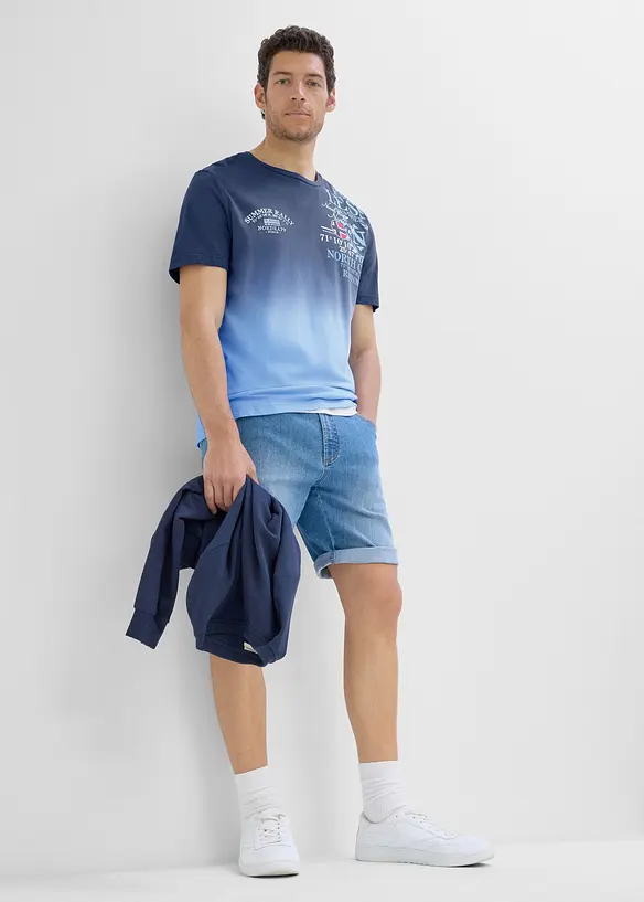 T-Shirt mit Farbverlauf aus reiner Bio-Baumwolle, bonprix