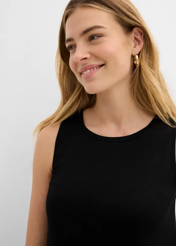 Blusentop aus Viskose-Mix mit Chiffoneinsatz, bonprix
