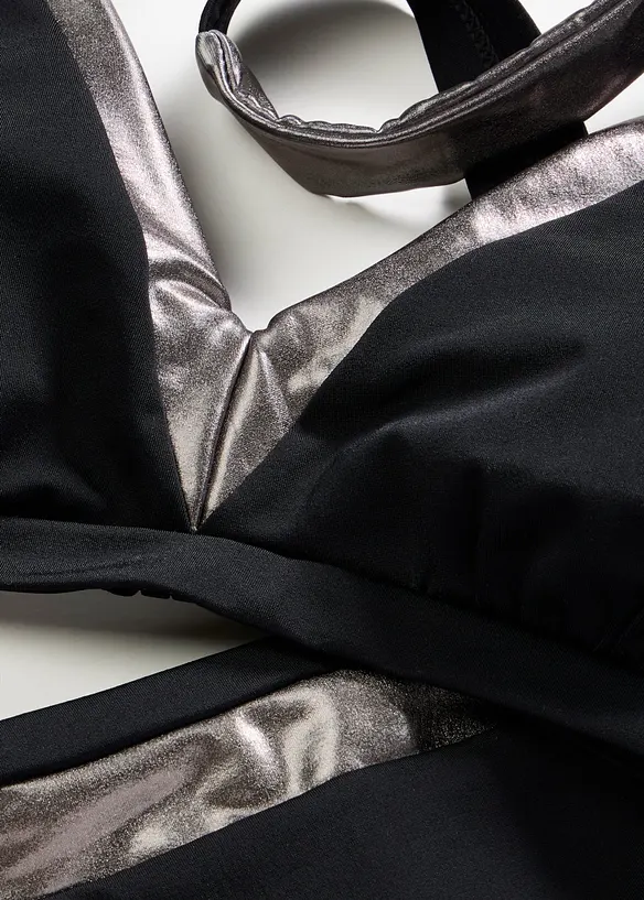 Bikini mit silberfarbenen Eins&auml;tzen (2-tlg.Set), bonprix