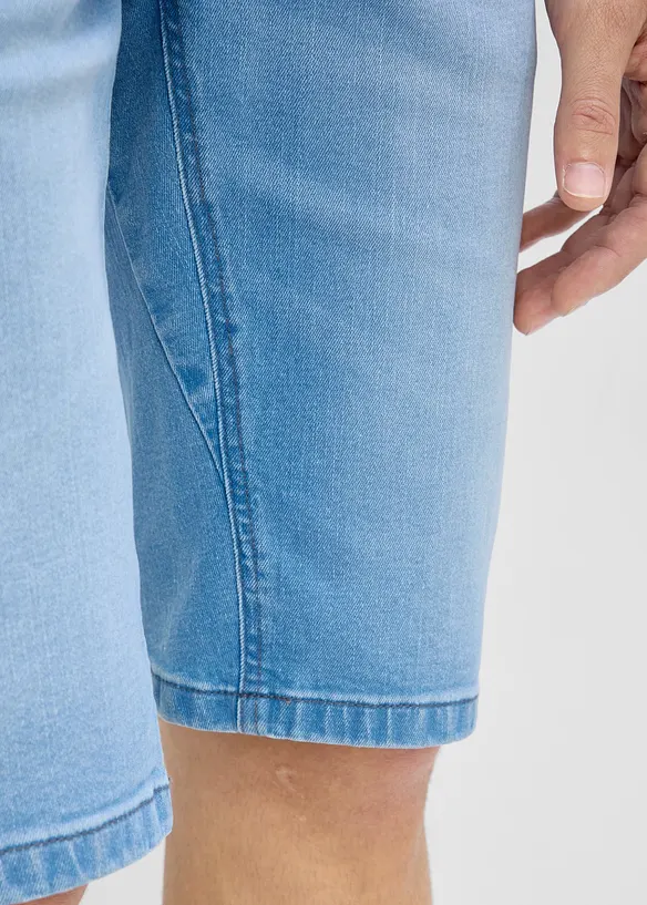 Lot de 2 bermudas regular en jean extensible, entrejambe renforc&eacute;, bonprix