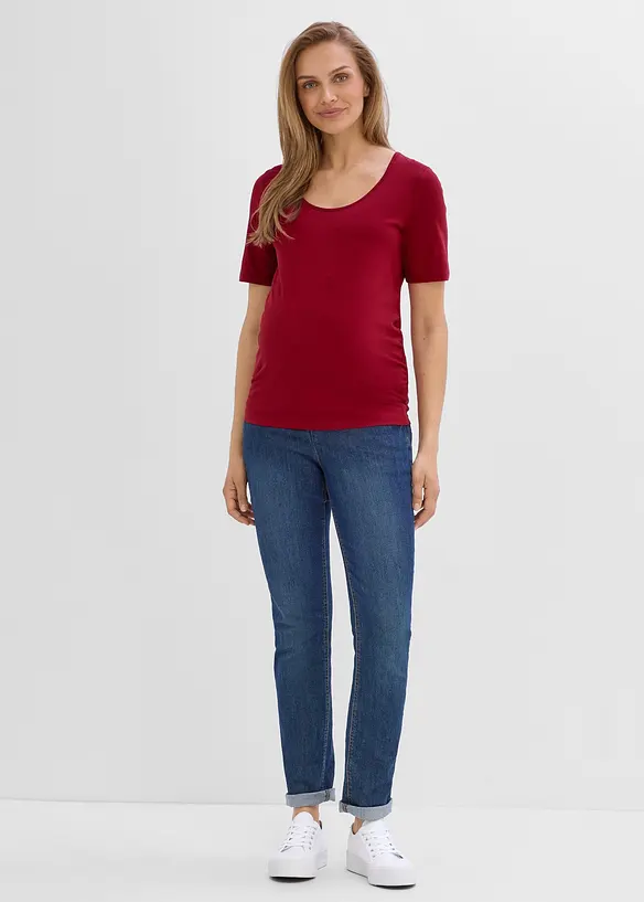 Umstandsshirts mit tiefem Rundhalsausschnitt (2er Pack), bonprix