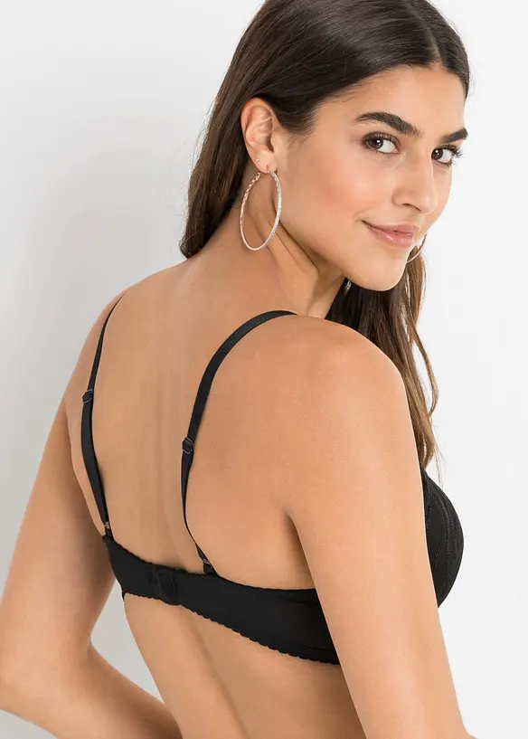 Lot de 2 soutiens-gorge &agrave; coques et broderies, bonprix