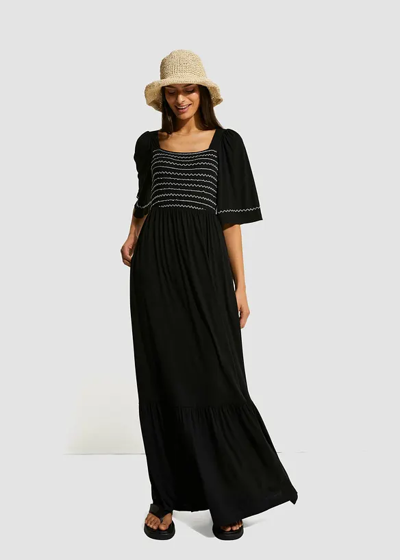 Robe longue et fluide en viscose extensible, bonprix