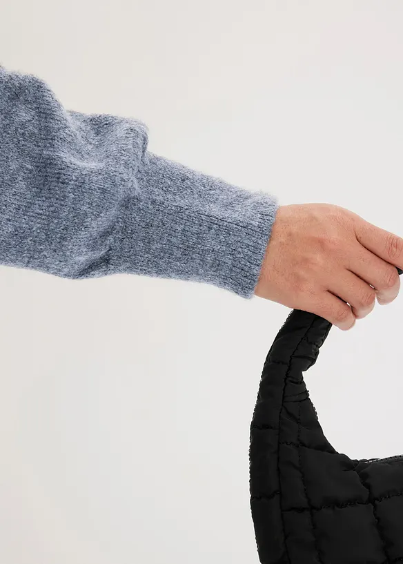 Pull &agrave; col roul&eacute; volant&eacute;, bonprix