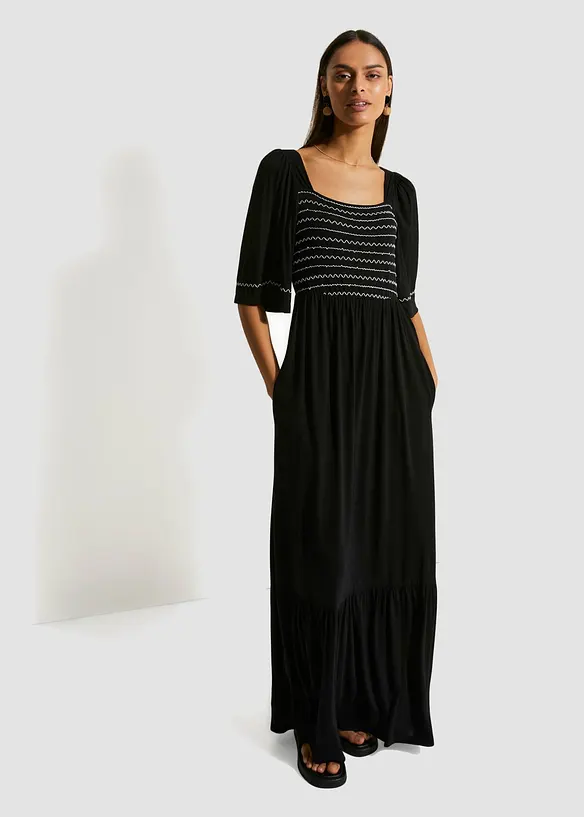 Robe longue et fluide en viscose extensible, bonprix