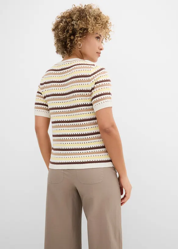 T-shirt en maille ajour&eacute;e, bonprix